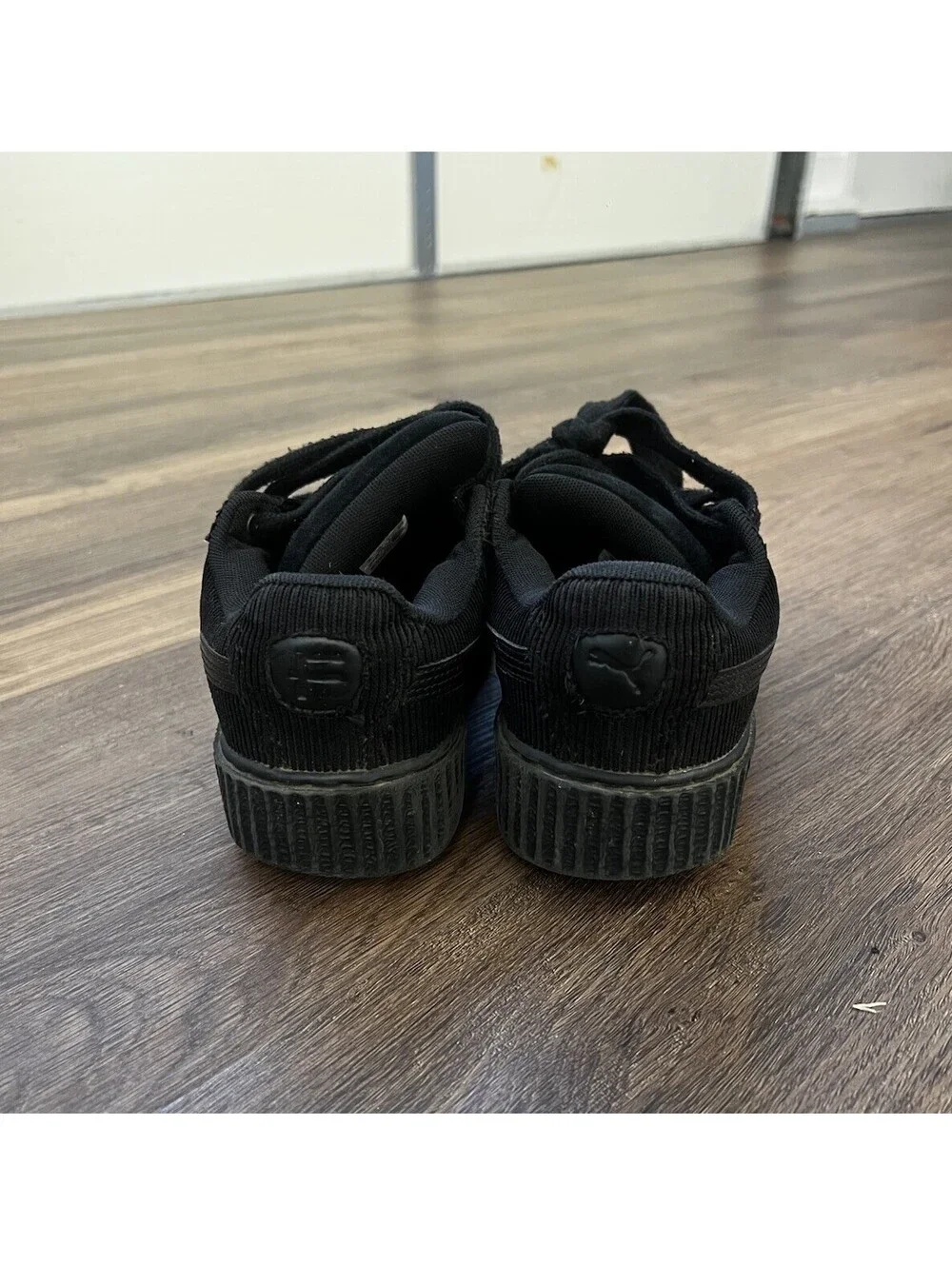 FENTY x PUMA Women's Creeper Phatty Corduroy in Triple Black / Black-Gold US 7.5